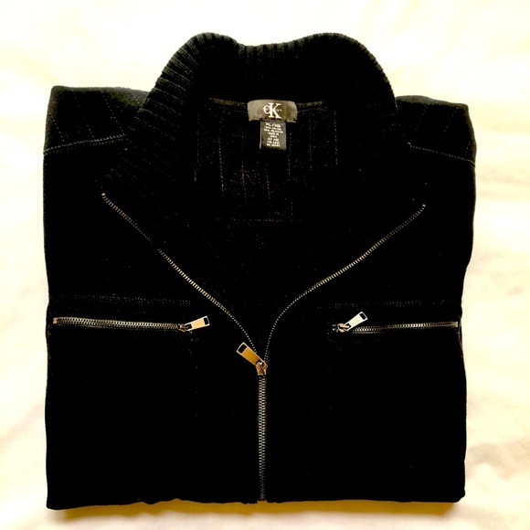 Calvin Klein black zip up sweater jacket XL beautiful condition - Picture 2 of 7
